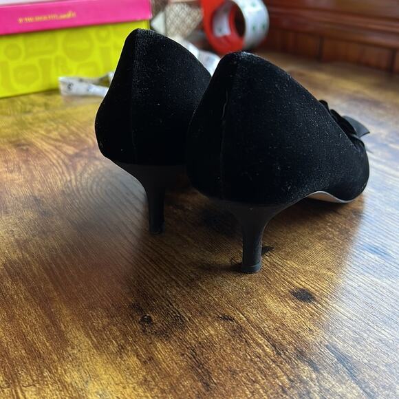 Nina New York Thea Black Velvet Feel Formal Sleek Small Heels - Picture 9 of 13